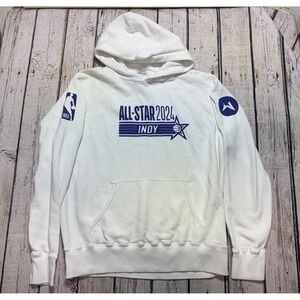 Hiro Clark X NBA Sweatshirt Mens Medium White All-Star French‎ Terry Hoodie